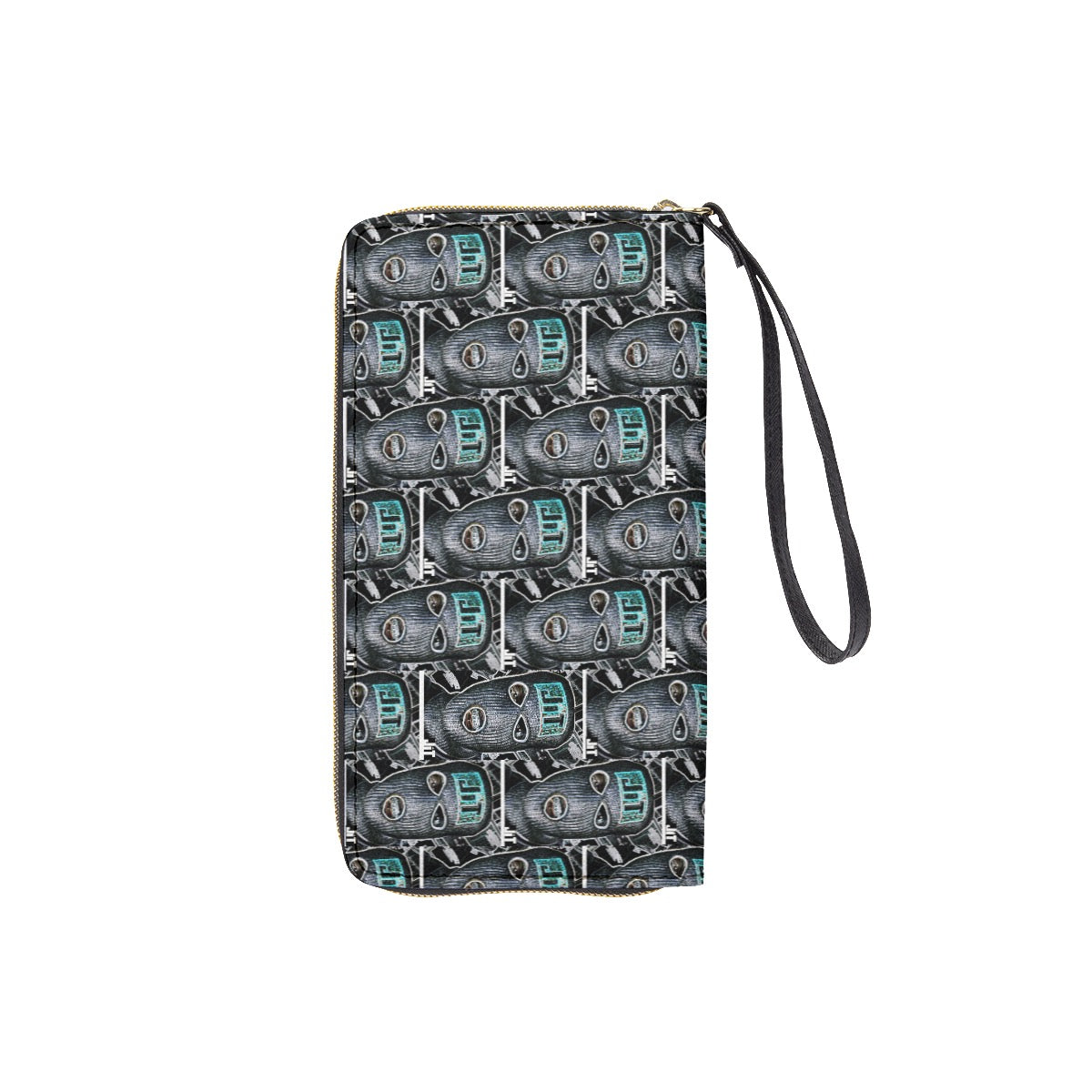 Ski Mask Long Wallet With Black Hand Strap