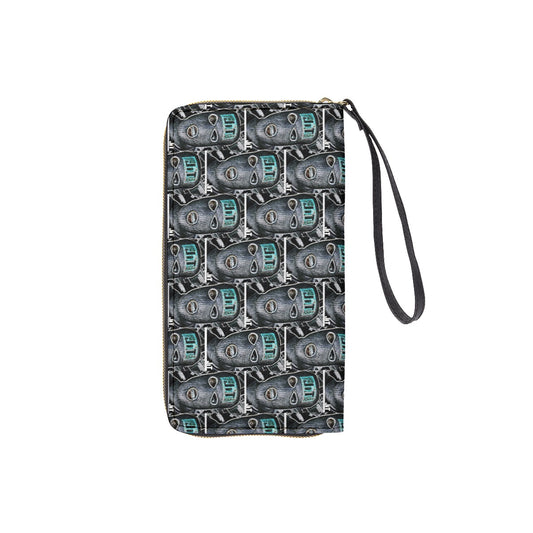 Ski Mask Long Wallet With Black Hand Strap