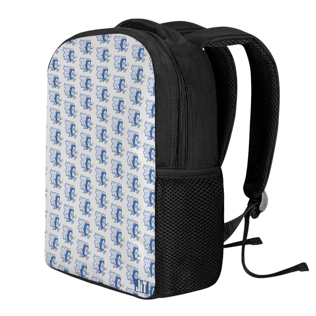 White And Blue Clock Student Backpack