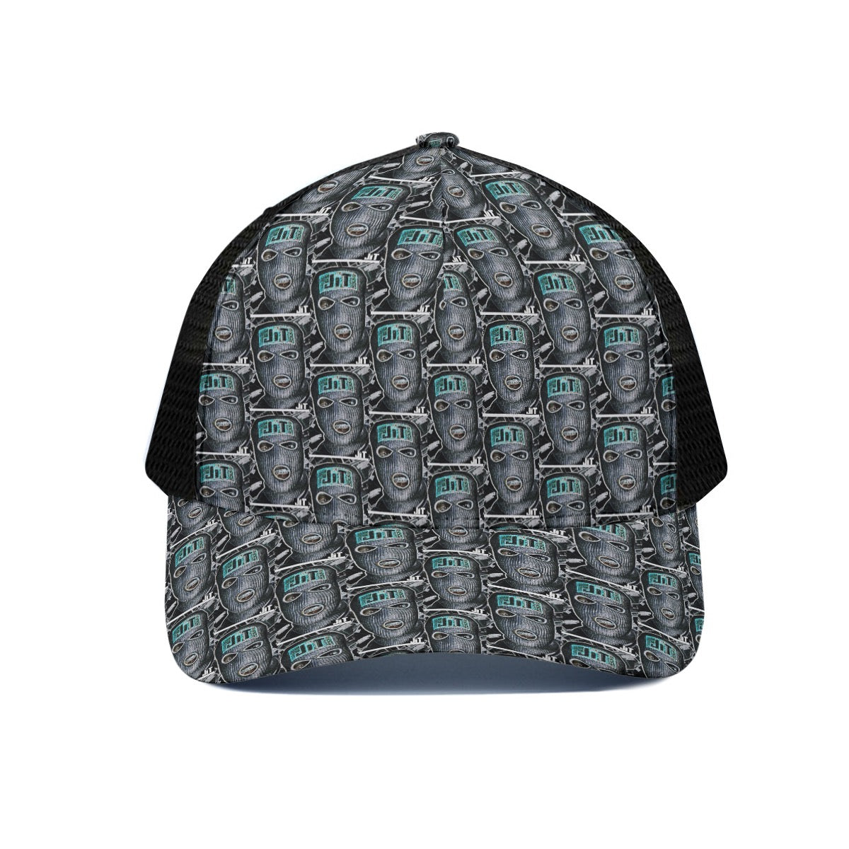 All Over Print Jit Ski Mask Trucker Hat With Black Half-mesh