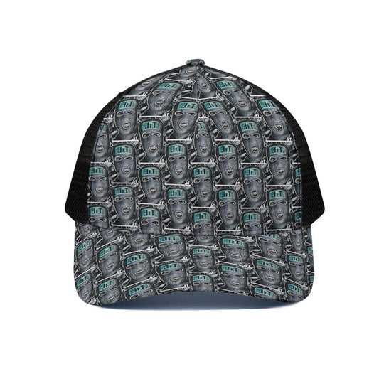 All Over Print Jit Ski Mask Trucker Hat With Black Half-mesh