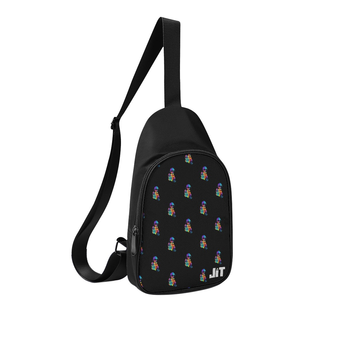 All Over Print JIT Black Chest Bags