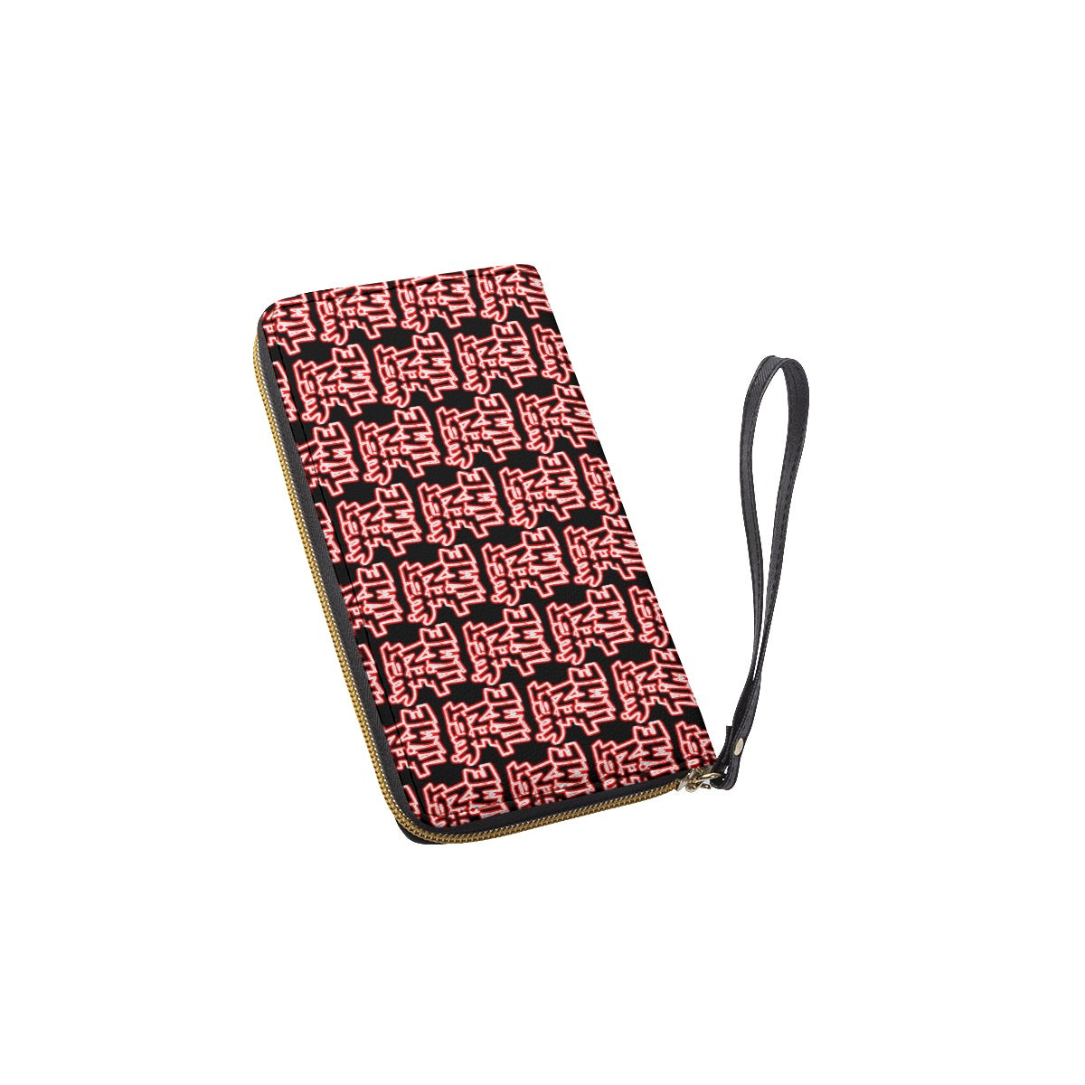 All Over Print Highlight Just In Time Long Wallet With Black Hand Strap