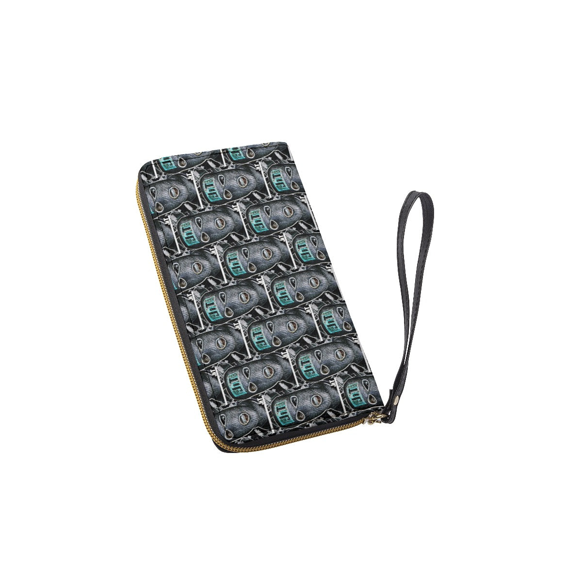 Ski Mask Long Wallet With Black Hand Strap